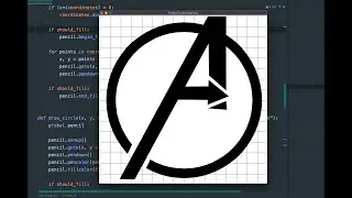 Python Basics Tutorial: How to draw the Avengers logo in code using Turtle!