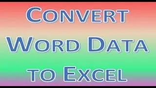 Convert Word Data to Excel