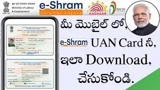 How to Download E shram UAN Card in Telugu 2021| Eshram Self Registration Process, Labour Card