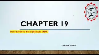 chapter 19 user defined field UDF (simple udf) store one datatype tdl Full course