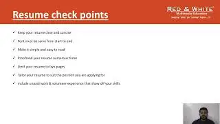 Resume check points