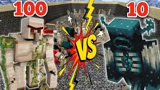 100 Iron golams vs 10 Warden / ultimate mobs battle #Minecraft #minecraftsurvival #tranding