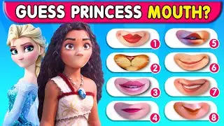 🔥 Guess the Disney Character by Mouth and by their VOICE | Moana, Snow White, Elsa, Rapunzel, Ariel
