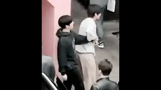 BTS went to visit the POP UP STORE - Ft. Taehyung and Jungkook holding hands