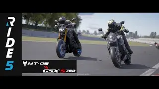 Ride 5 High Speed Duel Yamaha MT 09 vs Suzuki GSX S750 at #MagnyCours