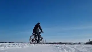 Зимний поход на велосипеде.