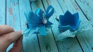 Заколка с короной / Фоамиран глиттерный