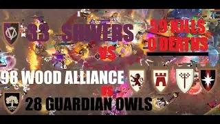 33 Shivers VS 98 Wood Alliance VS 28 Guardian Owls | Heavy Mace POV | ThreshiKomik | Albion Online