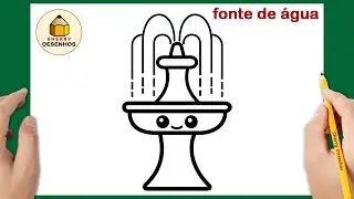 Como desenhar uma fonte de água kawaii | Desenho para desenhar | Desenhos felizes