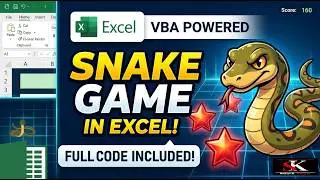 I Built the Classic SNAKE GAME in Excel Using VBA! (Free Code Included) 🐍