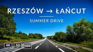 Rzeszów to Łańcut 4K HDR – Relaxing Midday Summer Drive | Poland Road Trip