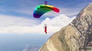 Quase deu errado? Latisha pulando de paraquedas do teleférico