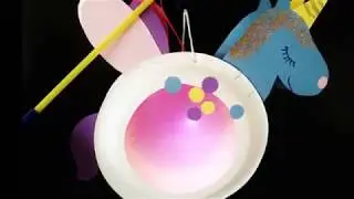 Einhornlaterne aus Papptellern basteln