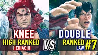 T8 🔥 KNEE (High Ranked Heihachi) vs DOUBLE (#7 Ranked Law) 🔥 Tekken 8 High Level Gameplay