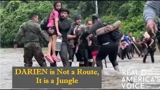 Crossing a River at Darien Jungle