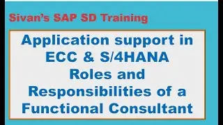 SAP SD Support Process ECC S4HANA | Sivan's SAP SD Training