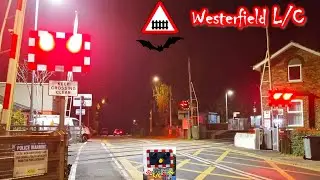 Late-Evening/Night-Time Railway Action at Westerfield Level Crossing, Suffolk