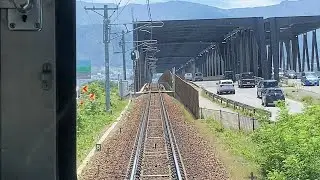 長野電鉄前面展望　本郷→須坂　＜Cabview Japanrail Nagano electric Railway Hongo Sta. → Suzaka Sta＞
