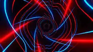 Blue and Red Abstract Neon Spiral Background VJ Loops in 4K