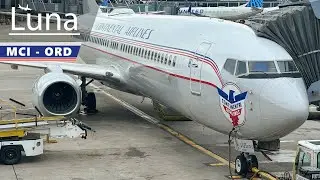 United Airlines (Continental Retro) Boeing 737-900ER Flight From Kansas City to Chicago O'Hare