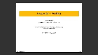 ECE 459 Lecture 27: Profiling (Perf)