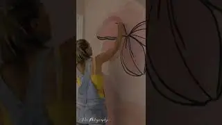 Flower wall murrral. Jo's room renovation.#diy #housedecor #wallart #wallpainting #wallmural