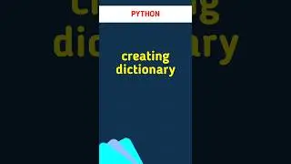 Creating dictionary in PYTHON #shorts #viral #trending #pythonprogramming