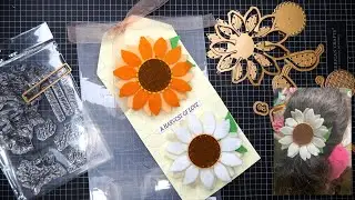 Spellbinders Stitching Die of the Month Tutorial! Cute "Stitched Sunflower" Hair Barrettes Tutorial!