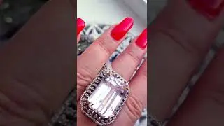 ГИГАНТСКИЙ ЛАВАНДОВЫЙ КУНЦИТ 🩷🩷🩷 ОГРАНКА БАГЕТ 🌞 ЗОЛОТО РОДИИЙ СЕРЕБРО БРИЛИКИ 👑 СКРИНШОТ ВОТСАП 👑