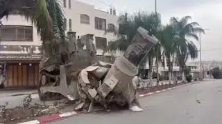 דחפור D9 מרסק אנדרטה לטרוריסט ערפאת