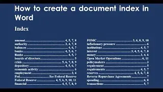 Create a Document Index in Word