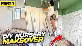 EXTREME NURSERY MAKEOVER! Boiserie DIY walls and jungle theme