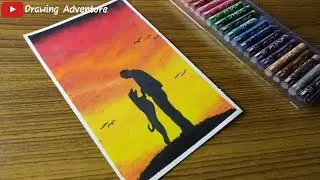 Friendship | Oil Pastel Drawing - step by step