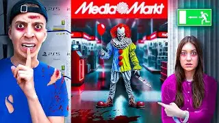 HORROR CLOWN verfolgt uns im VERLASSENEN MEDIA MARKT! 😳🤡
