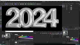 How To Design Number 2024 With Material Iron 3D In Cinema 4D