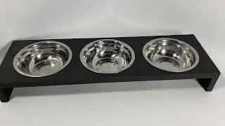 Миска для собак и кошек на подставке Stella 5 Black 55х15х7 см