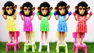 Música Cinco Macaquinhos | Chanson Cinq petits singes | Comptines Et Chansons | À Bébé Chanson