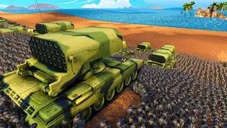 Russian Mobile ARTILLERY vs 3,000,000 US ARMY! - UEBS 2 Ultimate Epic Battle Simulator 2