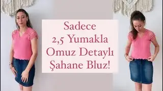 Koton İple Şık Omuz Detaylı Bluz | Adım Adım Tığ İşi Bluz Yapımı