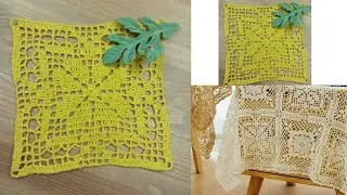 A beautiful crochet square. Filet crochet.