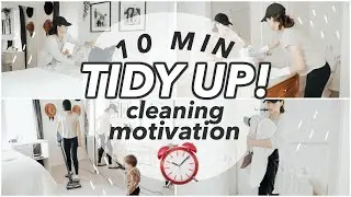 10 MIN TIDY! ⏰ *ULTIMATE CLEANING MOTIVATION! || BEDROOM + BATHROOM