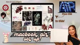 Macbook Air M4 Unboxing and Customization! [AESTHETIC] 💻✨ (widgetwall, canva, pinterest)