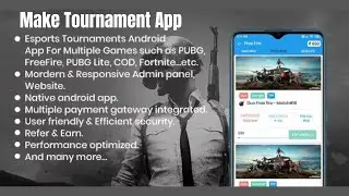 How to make Tournament App || BattleMania Tournament App || PUBG | Free Fire | COD | PUBG Lite