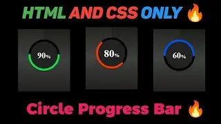 Circle Progress Bar In percentage | Html and CSS Only | Creative design 🔥 | 