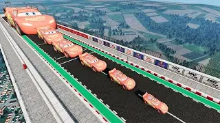 Epic High speed McQueen Jump  Crashes BeamNG Drive