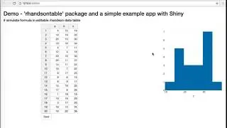 R Shiny App Tutorial | rhandsontable change event example app | Simulating a formula in data grid
