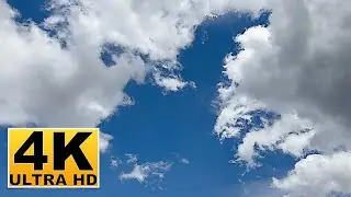 Blue Sky and Clouds Screen Saver (No sound) 2 Hours 4K UHD