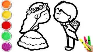 Bolalar uchun kelin va kuyovni qanday chizish mumkin|How to draw a bride and groom for children