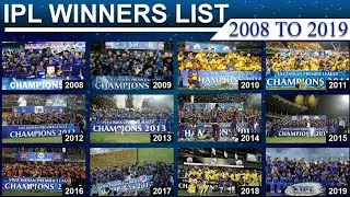 ipl all winner list 2008 to 2019 - ipl winners list from 2008 to 2018
