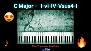 C Major I-vi-IV-Vsus4-I - Common Chord Progressions - Chill Piano & Violin | Music Theory 140 BPM